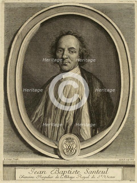 Portrait of the Poet Jean-Baptiste de Santeul (1630-1697). Creator: Edelinck, Gerard (1640-1707).