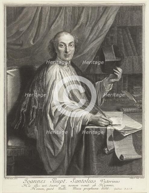 Portrait of the Poet Jean-Baptiste de Santeul (1630-1697). Creator: Edelinck, Gerard (1640-1707).