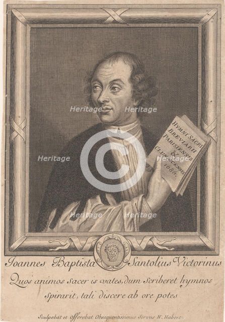 Portrait of the Poet Jean-Baptiste de Santeul (1630-1697). Creator: Habert, Nicolas (1650-ca 1715).