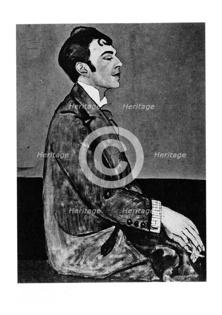Portrait of the poet Osip Mandelstam (1891-1938). Artist: Zelmanova-Tchudovskaya, Anna Mikhaylovna (ca. 1890-1948)