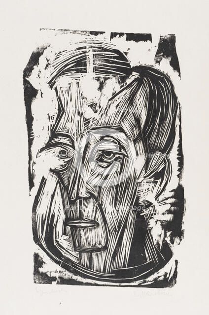 Portrait of the Poet Leonhard Frank I, 1917. Creator: Kirchner; Ernst Ludwig (1880-1938).