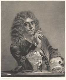 Portrait of the Poet Molière (1622-1673) , 1850. Creator: Menzel, Adolph Friedrich, von (1815-1905)