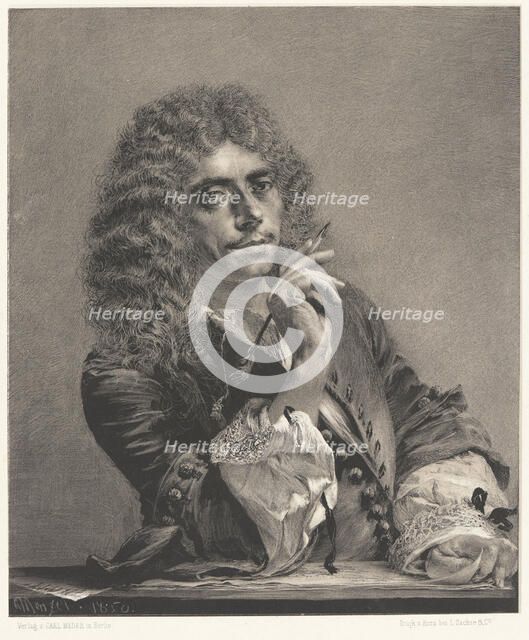Portrait of the Poet Molière (1622-1673) , 1850. Creator: Menzel, Adolph Friedrich, von (1815-1905).