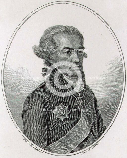 Portrait of the poet Michail Kheraskov, late 18th or 19th century.  Artist: Ivan Chessky
