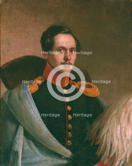 Portrait of the poet Mikhail Lermontov (1814-1841), 1834. Artist: Budkin, Philipp Osipovich (1806-1850)