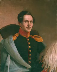 Portrait of the poet Mikhail Lermontov (1814-1841), 1834. Artist: Budkin, Philipp Osipovich (1806-1850)