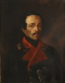 Portrait of the poet Mikhail Lermontov (1814-1841), 1854-1858. Artist: Polivanov, Nikolay Ivanovich (1814-1874)