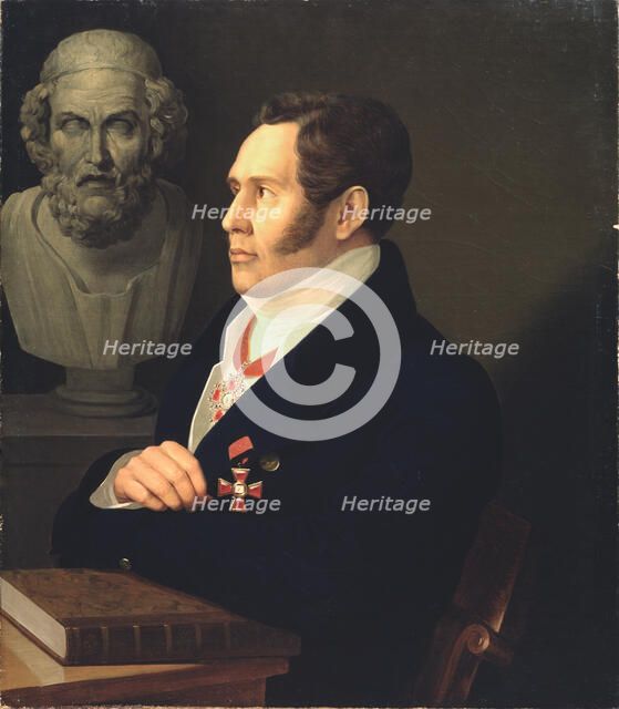 Portrait of the Poet Nikolay Gnedich (1784-1833), 1839. Artist: Vishnevitsky, Mikhail Prokopyevich (1801-1874)