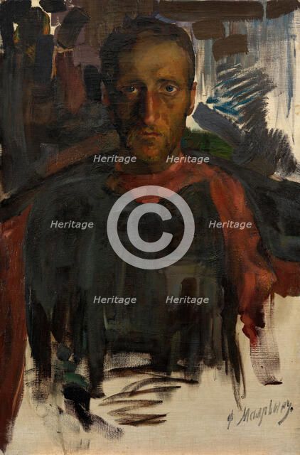 Portrait of the Poet Nikolay Gumilyov (1886-1921). Artist: Malyavin, Filipp Andreyevich (1869-1940)