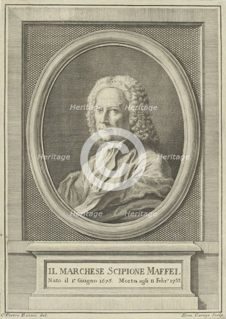Portrait of the poet Scipione Maffei (1675-1755), c. 1750. Creator: Rotari, Pietro Antonio (1707-1762).