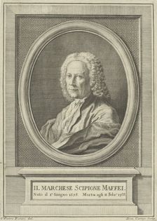 Portrait of the poet Scipione Maffei (1675-1755), c. 1750. Creator: Rotari, Pietro Antonio (1707-1762)