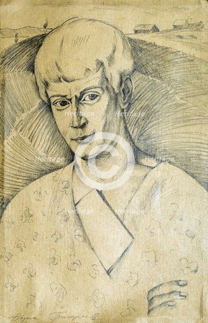 Portrait of the poet Sergei Yessenin (1895-1925), 1921. Creator: Grigoriev, Boris Dmitryevich (1886-1939).