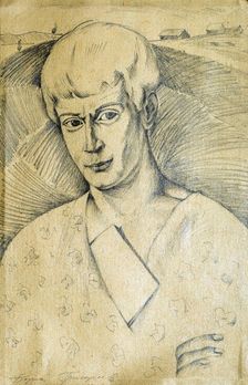 Portrait of the poet Sergei Yessenin (1895-1925), 1921. Creator: Grigoriev, Boris Dmitryevich (1886-1939)