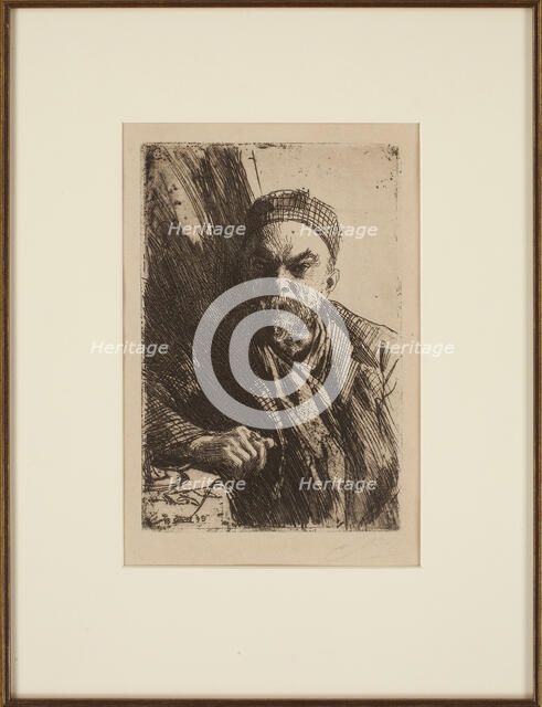 Portrait of the poet Paul Verlaine (1844-1896), 1895. Artist: Zorn, Anders Leonard (1860-1920)