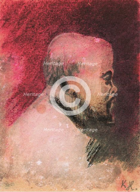 Portrait of the Poet Paul Verlaine (1844-1896), 1896. Artist: Hlavácek, Karel (1874-1898)