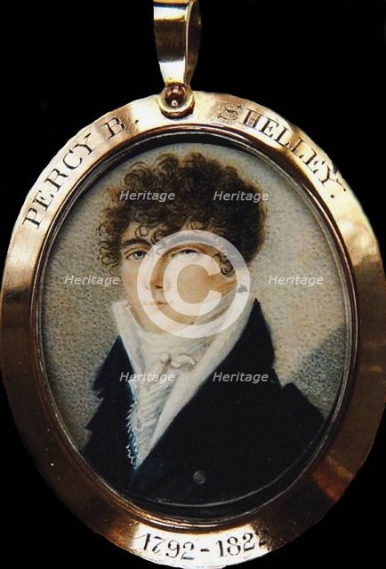 Portrait of the poet Percy Bysshe Shelley (1792-1822), ca 1825. Artist: Anonymous  