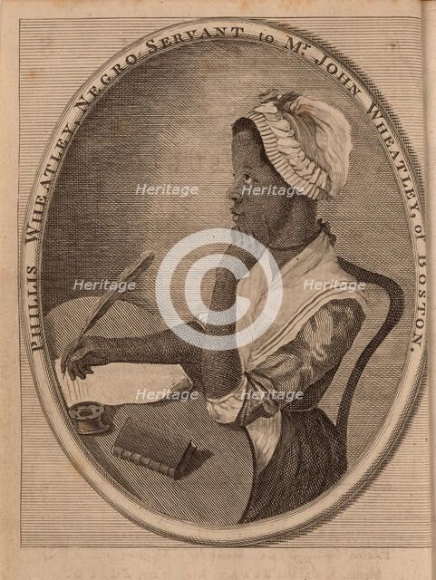 Portrait of the poet Phillis Wheatley (c.1753-1784), 1773. Creator: Anonymous.