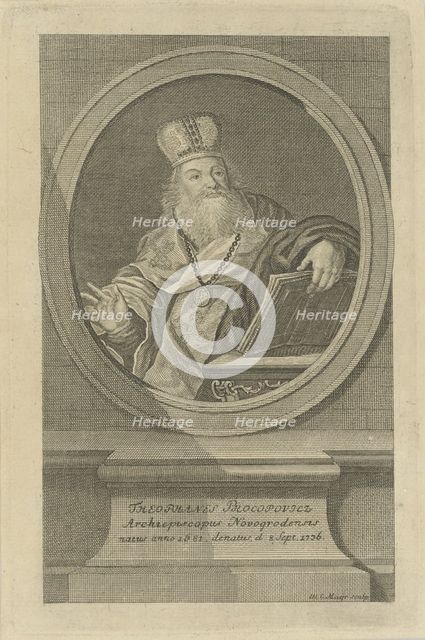 Portrait of the Poet Theofan Prokopovich (1681-1736), ca 1760. Creator: Mayr, Wolfgang Christoph (c. 1720-1776).