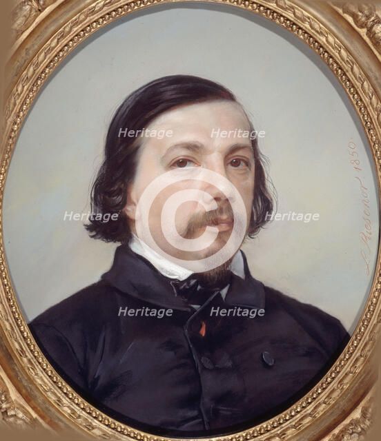 Portrait of the poet Théophile Gautier (1811-1872), 1850. Creator: Riesener, Léon (1808-1878).