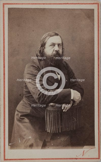 Portrait of the poet Théophile Gautier (1811-1872), 1872. Creator: Photo studio Nadar.