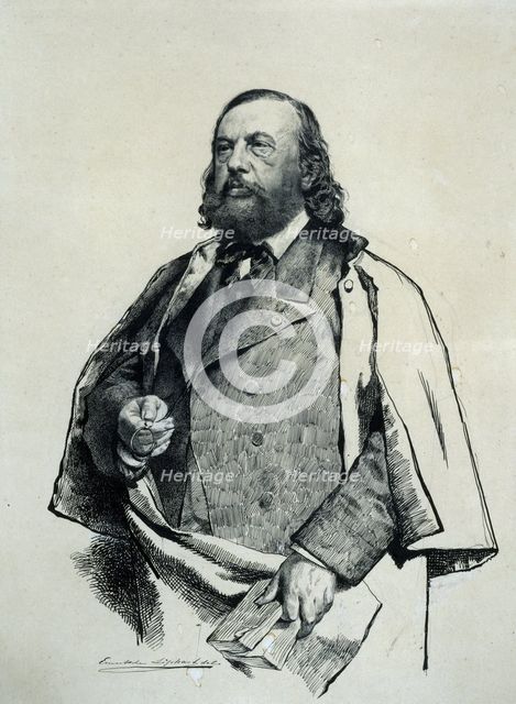 Portrait of the poet Théophile Gautier (1811-1872), 1879. Creator: Liphart, Ernest Karlovich (1847-1932).