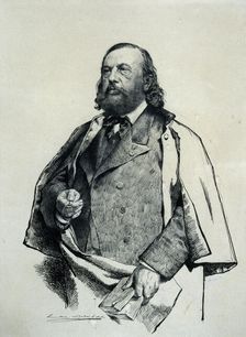 Portrait of the poet Théophile Gautier (1811-1872), 1879. Creator: Liphart, Ernest Karlovich (1847-1932)