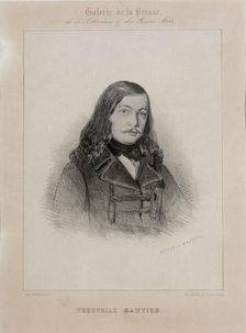Portrait of the poet Théophile Gautier (1811-1872). Creator: Nanteuil, Célestin François (1813-1873)