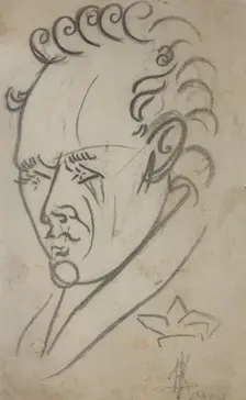 Portrait of the poet Vasili Kamensky (1884-1961), 1913. Creator: Kulbin, Nikolai Ivanovich (1868-1917)