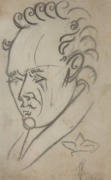 Portrait of the poet Vasili Kamensky (1884-1961), 1913. Creator: Kulbin, Nikolai Ivanovich (1868-1917)