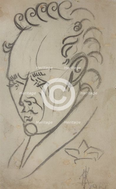 Portrait of the poet Vasili Kamensky (1884-1961), 1913. Creator: Kulbin, Nikolai Ivanovich (1868-1917).