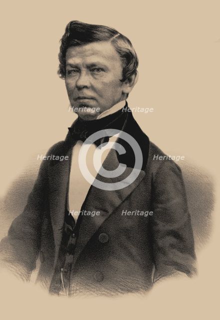 Portrait of the poet Vladimir Grigoryevich Benediktov (1807-1873), 1870. Artist: Lushev, Andrey Mikhaylovich (1822-?)