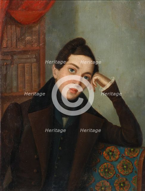 Portrait of the poet Yevgeny Abramovich Baratynsky (1800-1844), 1820s. Artist: Anonymous  