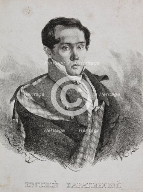 Portrait of the poet Yevgeny Abramovich Baratynsky (1800-1844), 1828. Creator: Hampeln, Carl, von (1794-after 1880).
