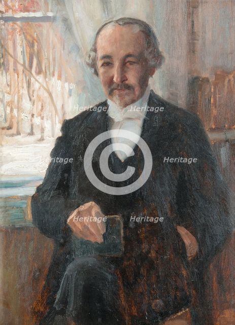 Portrait of the poet Zacharias Topelius (1818-1898). Artist: Edelfelt, Albert Gustaf Aristides (1854-1905)