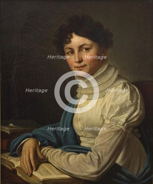 Portrait of the Poetess Anna Bunina (1774-1829), 1825. Artist: Vishnevitsky, Mikhail Prokopyevich (1801-1874)
