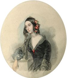 Portrait of the poetess Yevdokiya Rostopchina (1811-1858), 1846. Creator: Sokolov, Pyotr Fyodorovich (1791-1848)