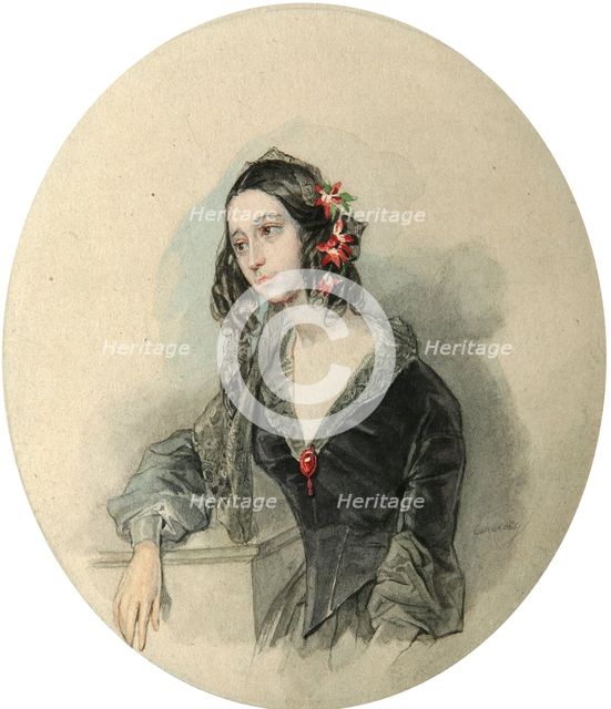 Portrait of the poetess Yevdokiya Rostopchina', (1811-1858), 1846. Creator: Sokolov, Pyotr Fyodorovich (1791-1848).