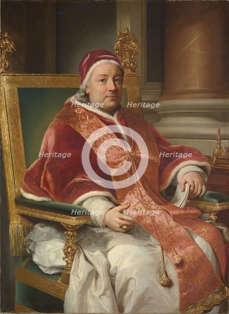 Portrait of the Pope Clement XIII (1693-1769). Creator: Anonymous.