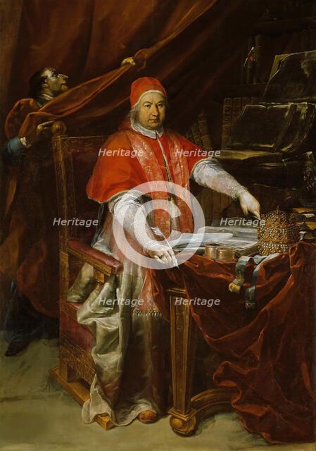 Portrait of the Pope Benedict XIV (1675-1758), 1740. Creator: Crespi, Giuseppe Maria (1665-1747).