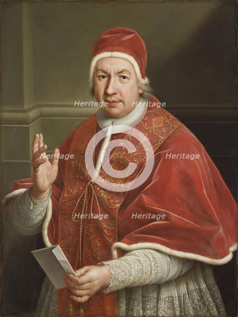 Portrait of the Pope Benedict XIV (1675-1758), First half of the 18th cent.. Creator: Anonymous.