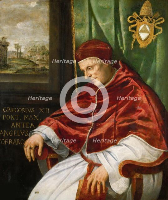 Portrait of the Pope Gregory XII. Creator: Muziano, Girolamo (1528-1592).