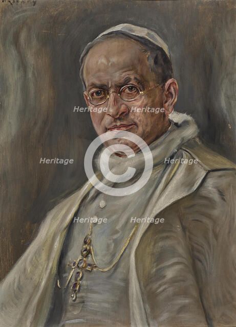 Portrait of the Pope Pius XI (1857-1939), 1920s. Creator: Koppay, Josef Arpád von (1859-1927).