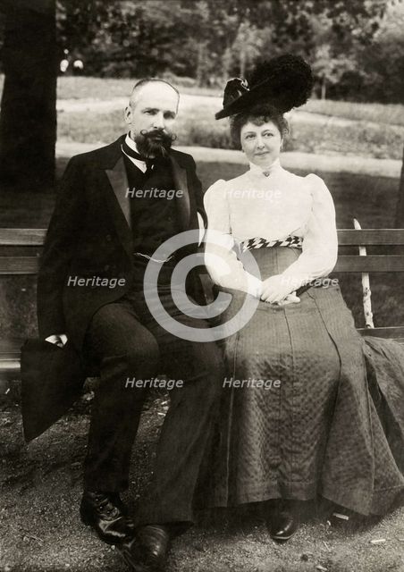 Portrait of the Prime Minister of Imperial Russia Pyotr Stolypin with his wife, 1910.