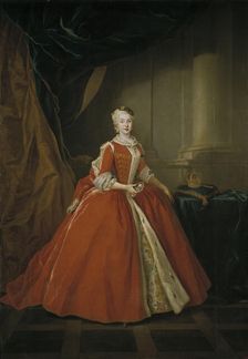 Portrait of the Princess Maria Amalia of Saxony (1724–1760) in Polish costume, 1738. Artist: Silvestre, Louis de (1675-1760)