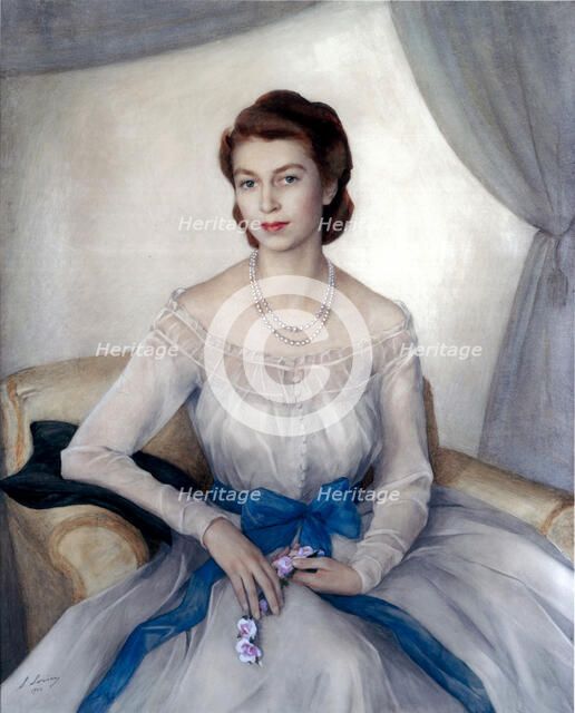 Portrait of the Princess Elizabeth, Duchess of Edinburgh, 1948. Creator: Sorin, Saveli Abramovich (1878-1953).