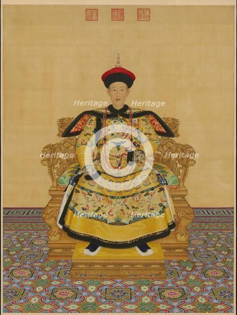 Portrait of the Qianlong Emperor (1711-1799), 1736. Creator: Castiglione, Giuseppe (1829-1908).