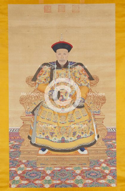Portrait of the Qianlong Emperor (1711-1799), 1791. Creator: Miao Bingtai (1744-1807).