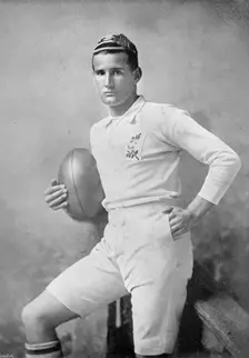Portrait of the rugby player E Field, 1896. Creator: Symmons & Thiele