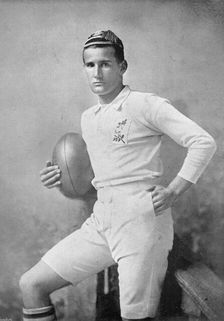 Portrait of the rugby player E Field, 1896. Creator: Symmons & Thiele
