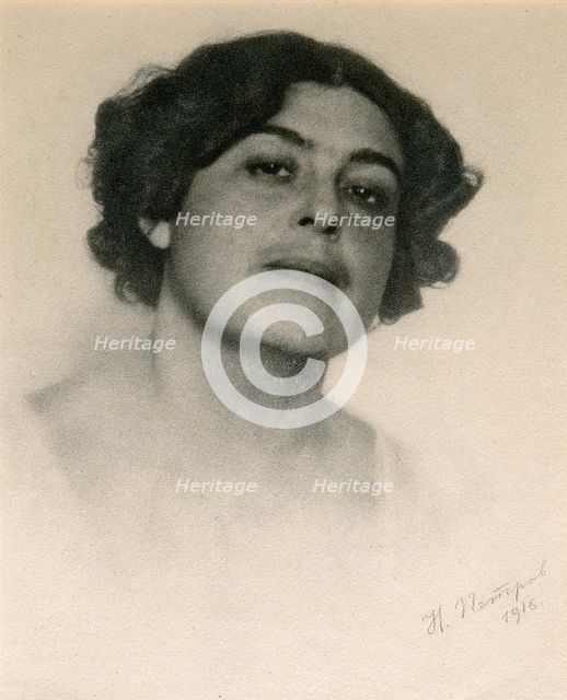 Portrait of the Russian actress Voronets, c1916. Artist: Nikolai Petrov